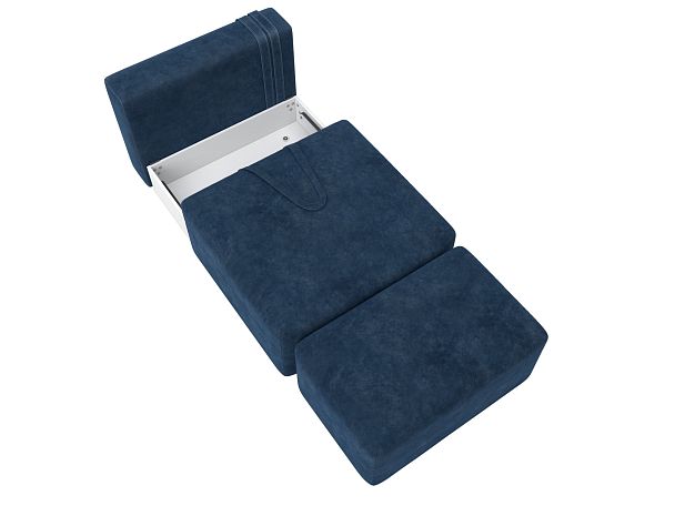 Модули диван и пуф Лига-060 НПБ Велюр синий - Вид 7