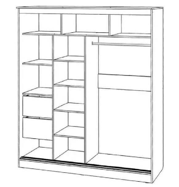 Шкаф-купе "Элегант" 1.5м В Венге без зеркал - Вид 2