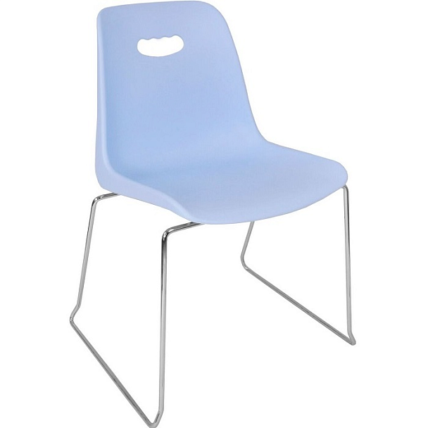 Стул Venezia (пруток) каркас хром, голубой, РП+ИК, стопируемый - Вид 1