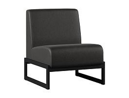 Диван Everprof Solo одноместный Металл Черный Экокожа Черный - Фото предпросмотра