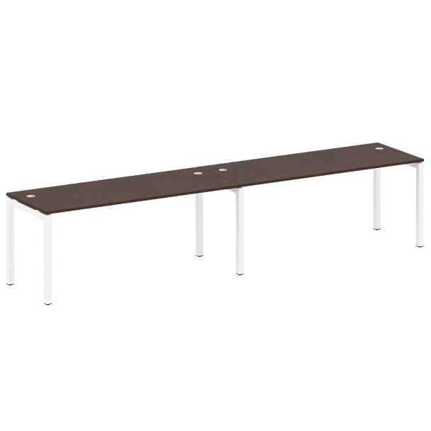 Metal System Quattro Р. ст. на 2 раб. места на П-образном м/к 50БП.СМ-2.5 Венге/Белый металл 3600*720*750 - Вид 1