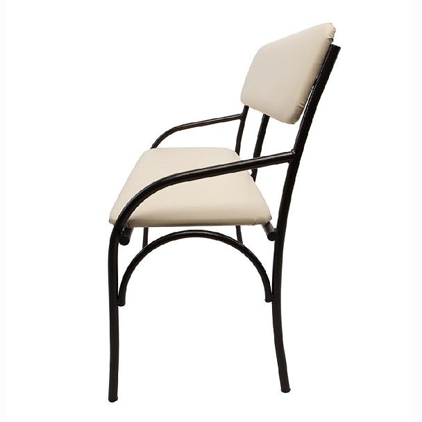 Банкетка-скамья со спинкой к/з шоколад на меди - Вид 3