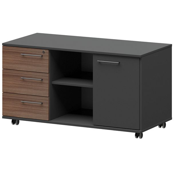 Креденция левая KZT-62L Темный шимо/Графит 1200x568x648 Кортез - Вид 1