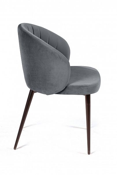 Стул Mont Blanc, бархат светло-серый 26 / черный конус - Вид 4