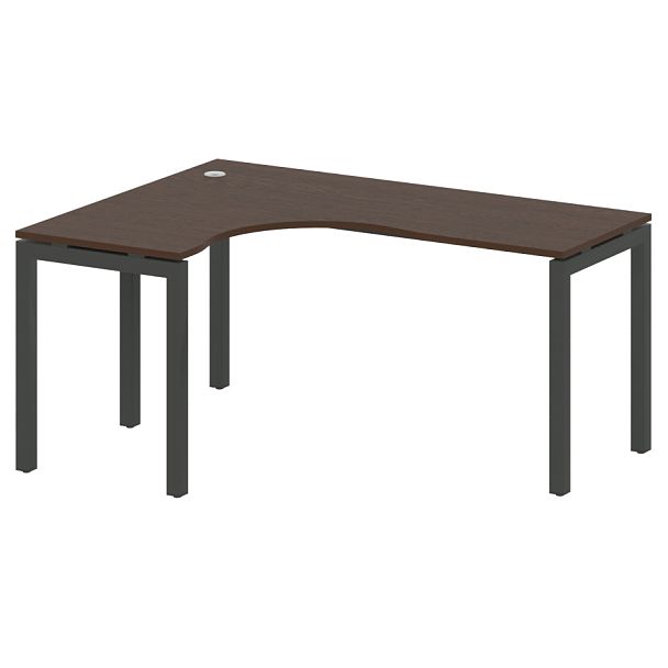 Metal System Quattro Стол криволинейный левый на П-образном м/к 50БП.СА-4 (L) Венге/Антрацит металл 1600*1200*750 - Вид 1