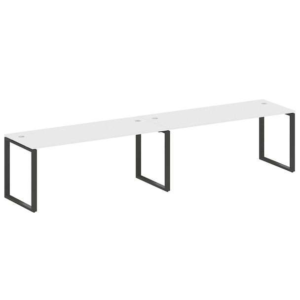 Metal System Р. ст. на 2 раб. места на О-образном м/к БО.СМ-2.5 Белый/Антрацит металл 3600*720*750 - Вид 1