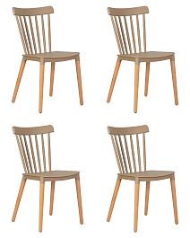 Набор 4 шт Стул обеденный DOBRIN THEO (ножки светлый бук, цвет бежевый (GR-03)) - Фото предпросмотра