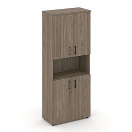 Стайл Проджект Шкаф высокий широкий SN.STS.E-107 Вяз Благородный/Черный Ручки 796*400*1982 - Фото предпросмотра