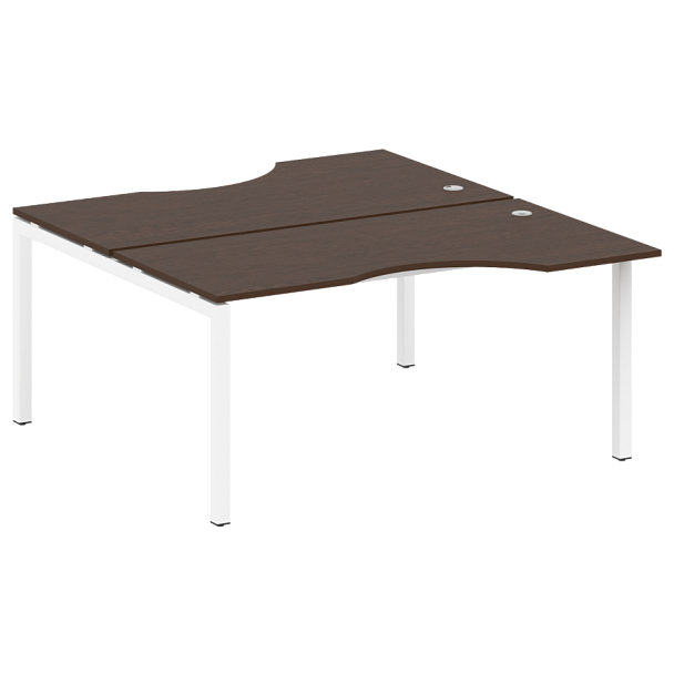 Metal System Quattro Р. ст. криволинейная на П-образном м/к 50БП.РАС-СА-2.1 Венге/Белый металл 1600*1835*750 - Вид 1