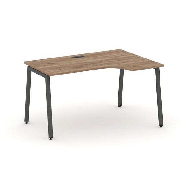 Стайл Проджект Стол рабочий эргоном. SN-4A.SPA-011(R) Дуб Табак/Металл Антрацит 1380*700/980*750 - Вид 1