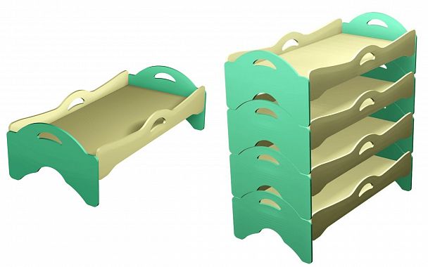 Кровать детская штабелируемая КМ-022, 1200 - Вид 1