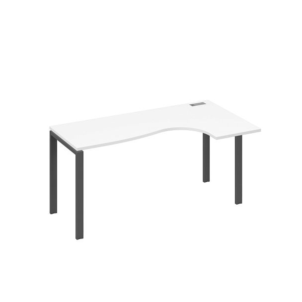 Стол эргономичный правый "Классика" на металлокаркасе UNO A4 А4 Б1 036 БП белый премиум / металлокаркас антрацит - Вид 1