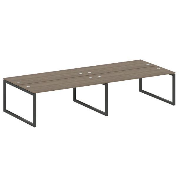 Metal System Quattro Р. ст. на 4 раб. места на О-образном м/к 50БО.СМ-4.5 Вяз/Антрацит металл 3600*1475*750 - Вид 1