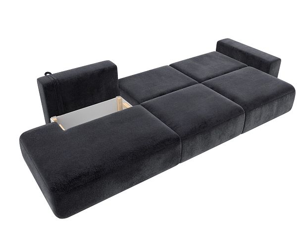 Диван прямой Лига-036 НПБ Модерн Лонг подлокотник справа Велюр серый - Вид 9