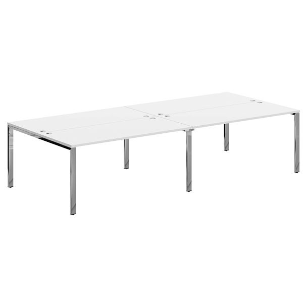 Стол 4-х местный XGWST 3214.1 Белый/Нержавеющая сталь 3200х1406х750 XTEN GLOSS - Вид 1