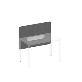 Экран настольный фронтальный тканевый с кабель-каналом Elevo А1 БГ 856.02 BA50 серый (Bahama Grey) / белый гладкий - Фото предпросмотра