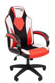 Кресло Chairman game 17 Россия экокожа черный/красный/белый - Фото предпросмотра