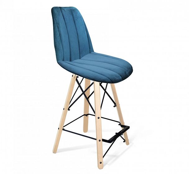 Стул полубарный Sheffilton SHT-ST29-C1/S80-1 морская глубина/прозрачный лак/черный - Вид 2