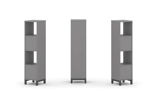 Стайл Проджект Набор стеллажа одностороннего, 4 яруса SN.NS-411 Серый Пепел/Металл Антрацит 387*400* - Вид 1