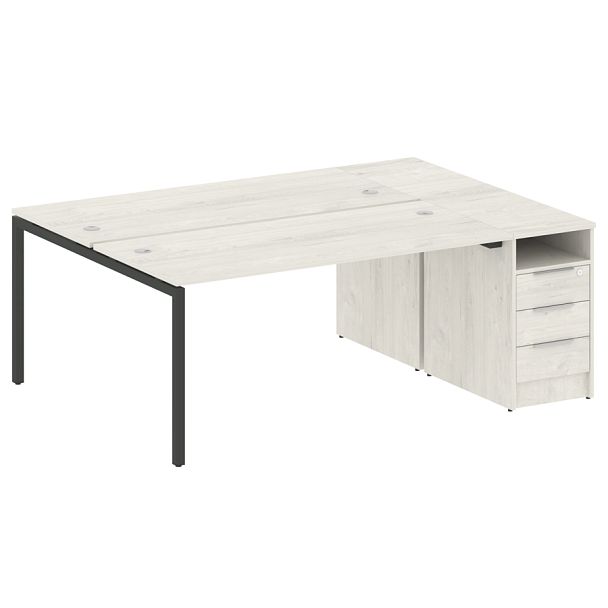 Metal System Quattro Р. ст. с тумбой на П-образном м/к 40БП.РС-СТП-2.4 Дуб наварра/Антрацит металл 2012*1475*750 - Вид 1