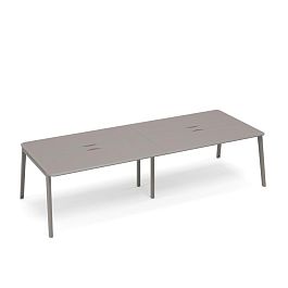 Стол для переговоров с кабель-каналом METAL Time metal ТМ М1 155-2 мокко премиум - Фото предпросмотра