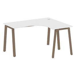 Metal System Стол криволинейный правый на А-образном м/к БА.СА-3 (R) Белый/Мокко металл 1400*1200*750 - Фото предпросмотра