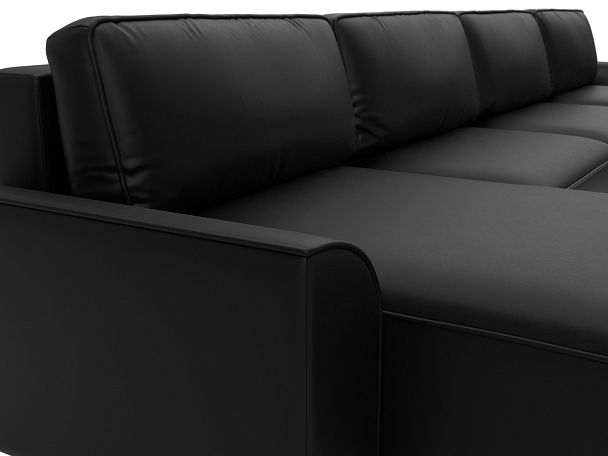 Диван п-образный Лига-048 НПБ лонг Экокожа черный - Вид 4