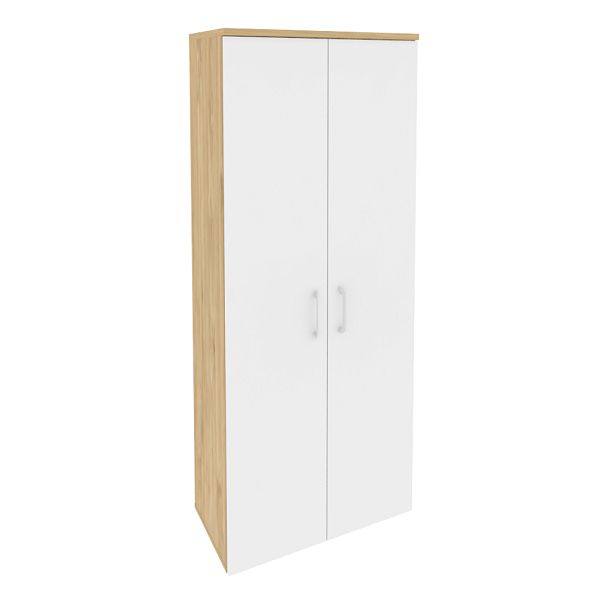 Onix Шкаф высокий широкий O.ST-1.9 Тиквуд светлый/Белый бриллиант 800*420*1977 - Вид 1