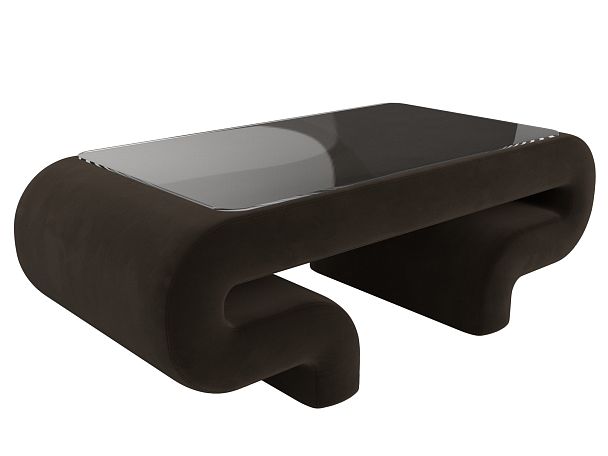 Стол Волна (полностью микровельвет коричневый) - Вид 4