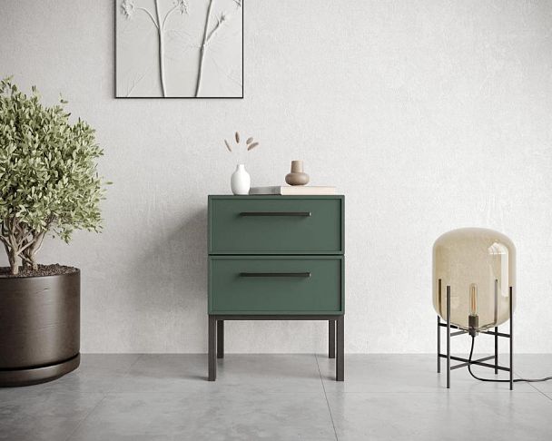 Тумбочка с двумя ящиками Nicole арт NEM16G Зеленый - Вид 4