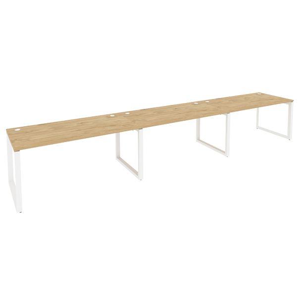 Onix Рабочая станция на О-образном м/к O.MO-RS-3.4.8 Тиквуд светлый/Белый металл 4740*800*750 - Вид 1