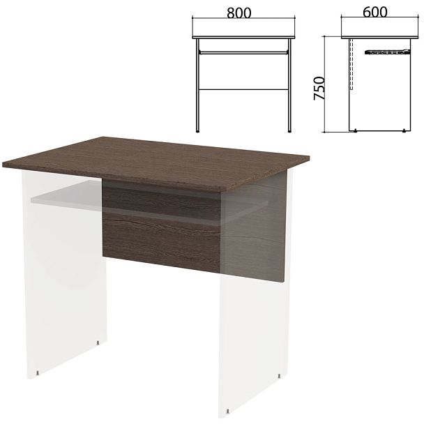 Столешница, царга стола компьютерного "Канц" 800х600х750 мм, цвет венге, СК25.16.1 - Вид 1