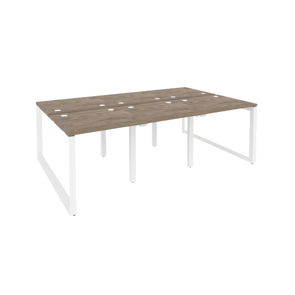 Onix Рабочая станция на О-образном м/к O.MO-D.RS-6.0.7 Тиквуд темный/Белый металл 2340*1475*750 - Вид 1