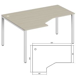 Эргономичный стол левый Trend Metal 160x120x75 дуб феррара - Фото предпросмотра