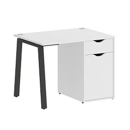 Home Office Стол письменный VR.SP-3-98.1.A Белый бриллиант/Антрацит металл 980*720*750 - Фото предпросмотра