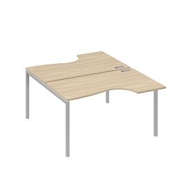 Рабочая станция металлокаркас DUE со столами (2х140) Классика A4 А4 Б2 184 БП дуб скандинавский / металлокаркас серый - Фото предпросмотра