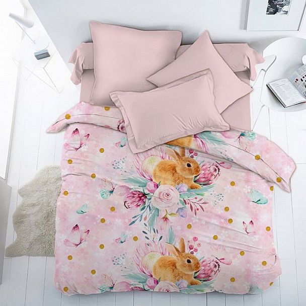 Постельное белье полутораспальное Весенний зайка - Вид 1