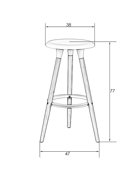 Табурет барный DOBRIN ROYCE BLACK (чёрный (B-03)) - Вид 6