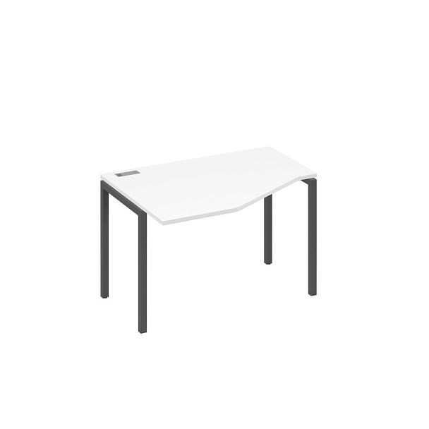 Стол эргономичный левый "Техно" на металлокаркасе DUE A4 А4 Б2 051 БП белый премиум / металлокаркас антрацит - Вид 1