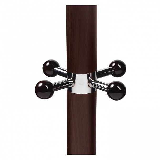 Вешалка-стойка BRABIX "CR-282", металл/мрамор, 1,8 м, на диске диаметром 36 см, 6 крючков + 4 дополнительных, коричневая, 601745 - Вид 4