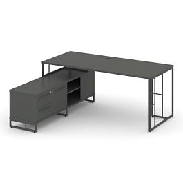 Rift Direct Стол руководителя на опорной тумбой RF.SRT-25 (L) Антрацит/Металл Антрацит 1780*1600*750 - Фото предпросмотра