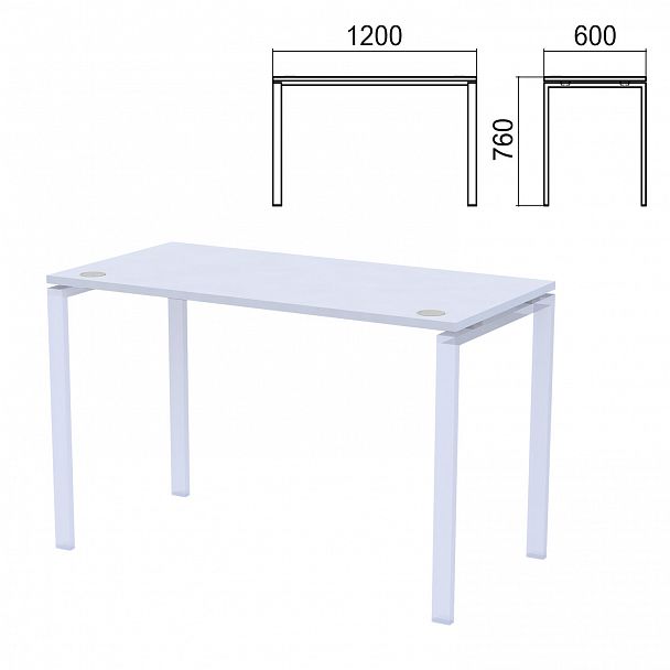 Столешница стола на металлокаркасе "Арго", 1200х600х760 мм, серая - Вид 2
