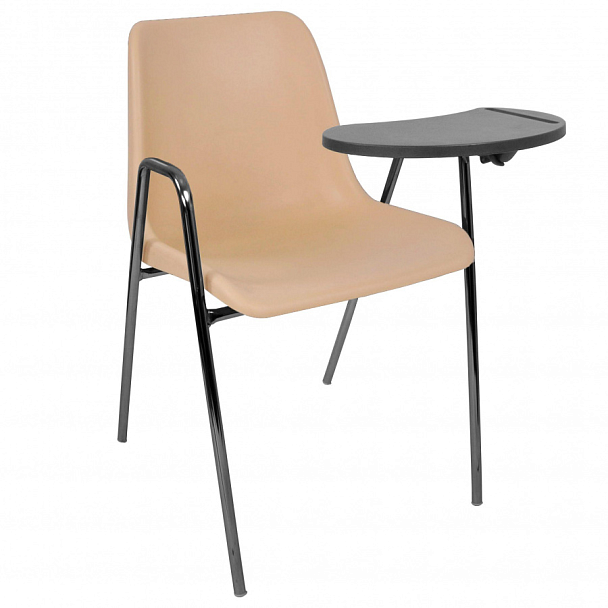 Стул Vicenza (4 ножки с подлокотниками + столик TLT), каркас черный, бежевый, РП+ИК - Вид 1