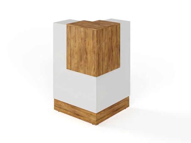 RTD092-70-ME ТАНДЕМ / TANDEM Стойка ресепшн угловая 6-70 700х700х1200 Таксония медовая - Вид 1