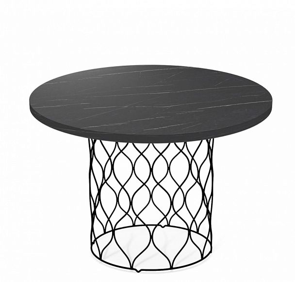 Столик журнальный SHT-TU49/TT 60 ЛДСП черный муар/камень пьетра гриджио черный - Вид 1