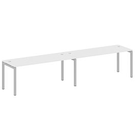 Metal System Quattro Р. ст. на 2 раб. места на П-образном м/к 50БП.СМ-2.5 Белый/Серый металл 3600*720*750 - Фото предпросмотра