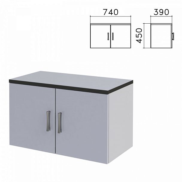 Шкаф-антресоль "Монолит", 740х390х450 мм, цвет серый, АМ01.11 - Вид 1