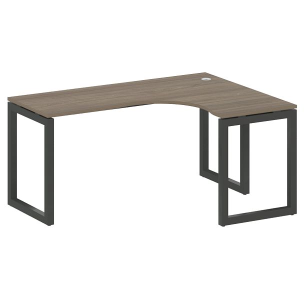 Metal System Quattro Стол криволинейный правый на О-образном м/к 50БО.СА-4 (R) Вяз/Антрацит металл 1600*1200*750 - Вид 1