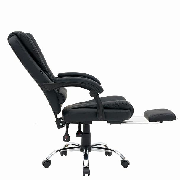 Кресло офисное CROMEX "Chill MS-005", с функцией вибромассажа, подножка, экокожа, черное, 532958 - Вид 10