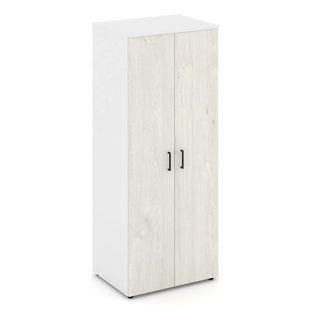 Стайл Проджект Гардероб широкий глубокий SN.GB-004 Белый/Белый/Дуб Наварра/Черный Ручки 796*600*1982 - Вид 1